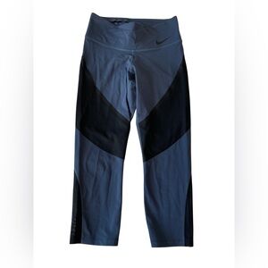Nike Blue and Black Mesh Leggings